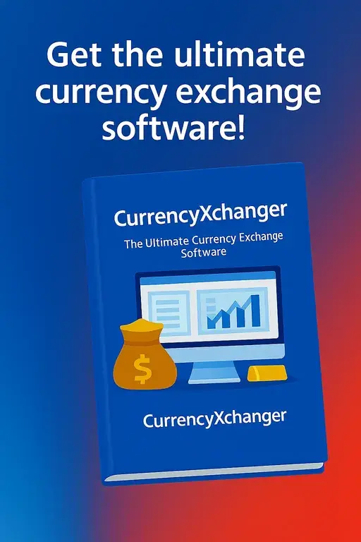 Interfaz del software CurrencyXchanger utilizado por las empresas de servicios monetarios para el cambio de divisas y el cumplimiento de la normativa contra el blanqueo de capitales.