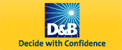 Dun & Bradstreet (D&B) logo with the tagline “Decide with Confidence,” representing business verification and credibility